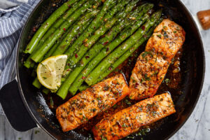 Garlic Butter Salmon with Asparagus