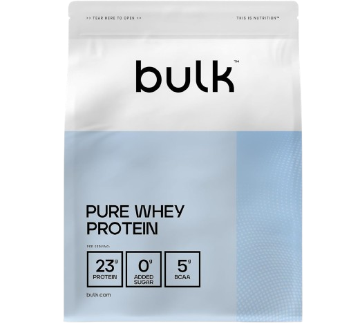 Bulk Pure Whey Proteína en Polvo, Vanilla, 23g Proteína y 5g BCAA por ración